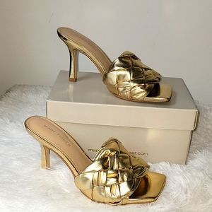 Marc Fisher Brizo Heeled Sandals Gold US 6.5